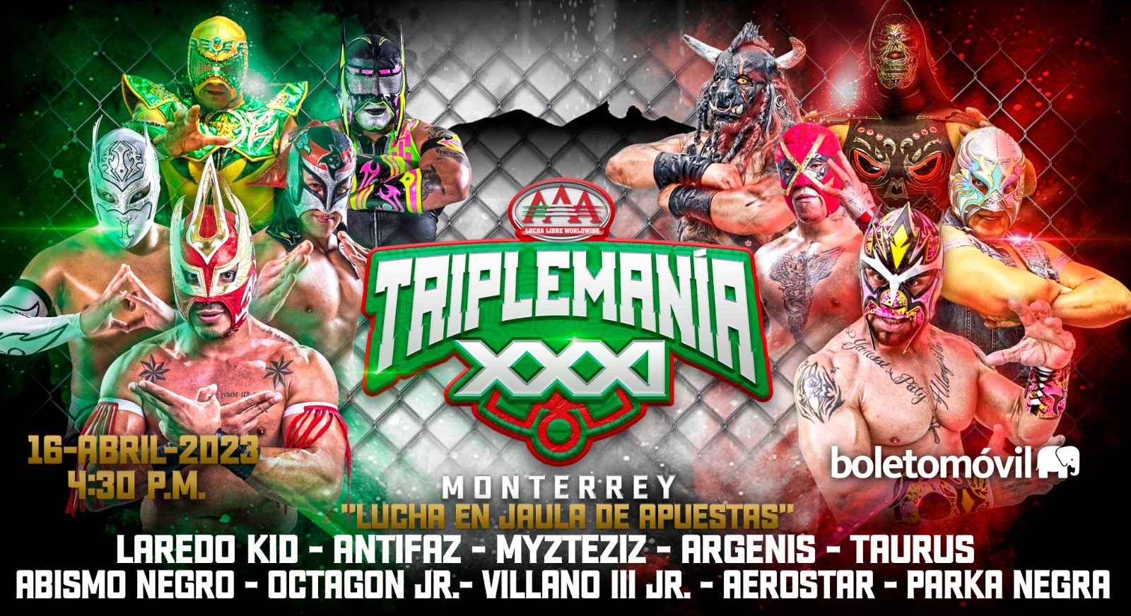 10-man Steel Cage match withe the two winners facing in a Lucha de Apuestas mask vs mask match
