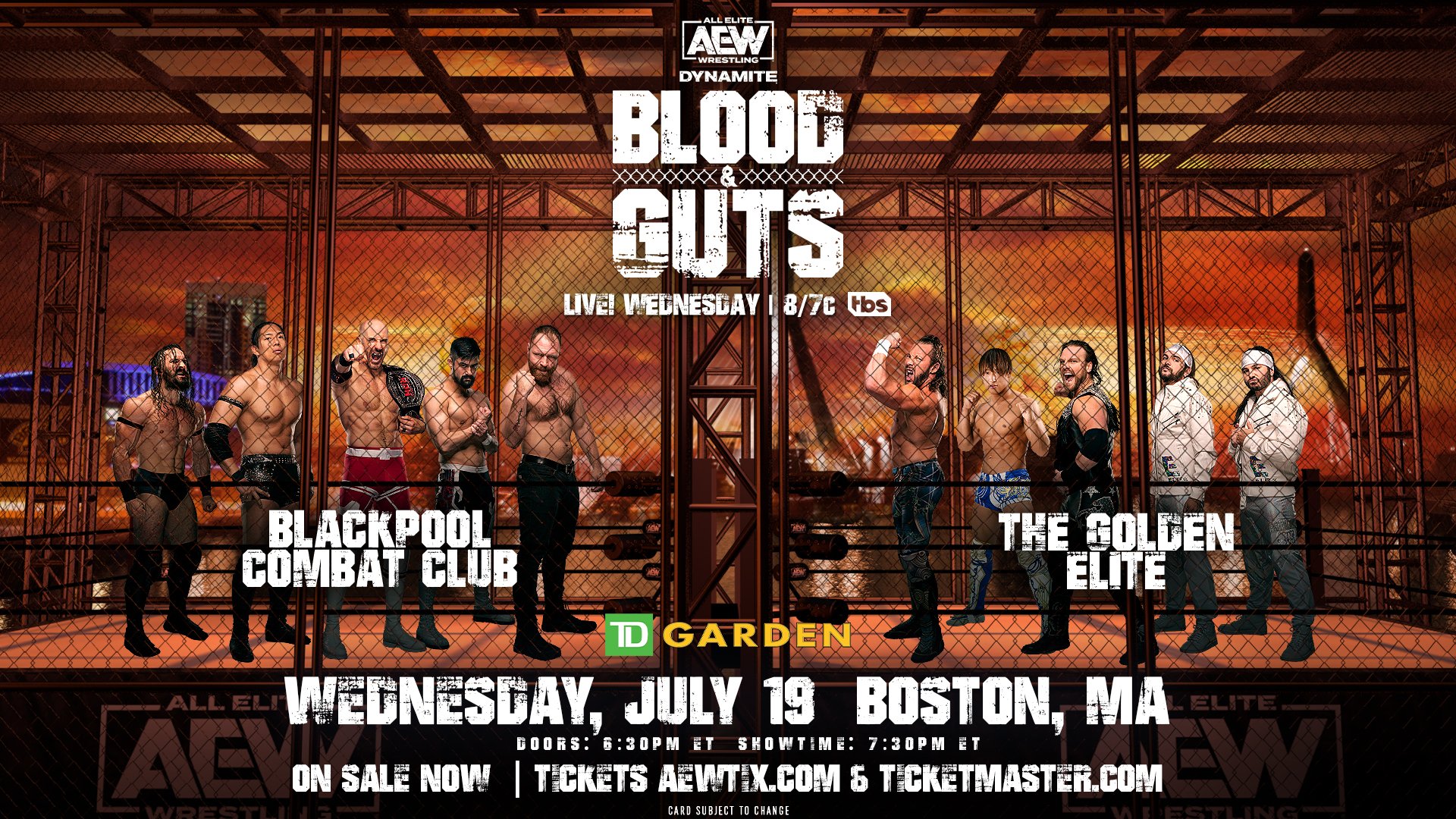 The headline for the Pro Wrestling Schedule : Blood and Guts.